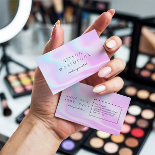 Cartão De Visita Arco-íris cor-de-rosa, artista holográfico moderno