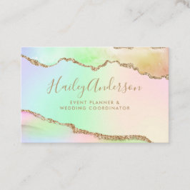 Cartão De Visita Arco-Íris e Dourado Largura Aquosa Agata