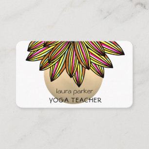 Cartão De Visita Arco-Íris Lotus Flor Yoga Professor de Meditação B
