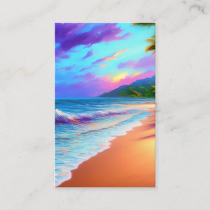 Cartão De Visita Areia Desercida de Praia Onda Sunny