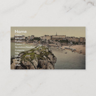 Cartão De Visita Areias sul, Tenby, Wales Photochrom raro