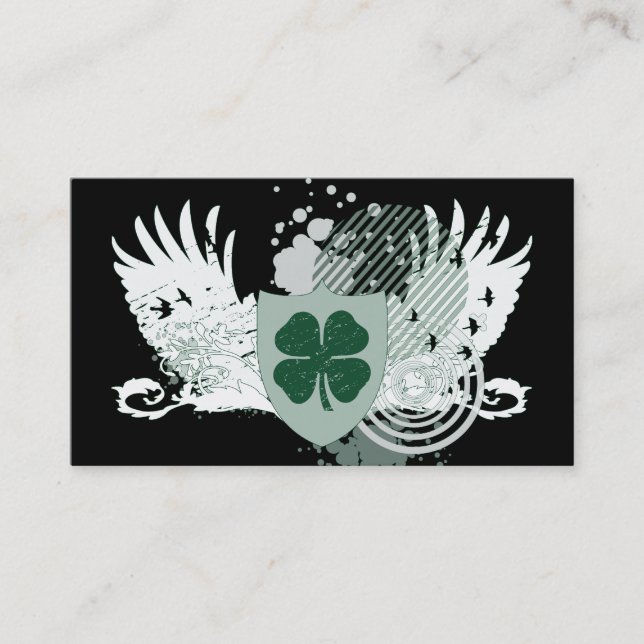 Cartão De Visita argyle de alta fidelidade do trevo (Frente)