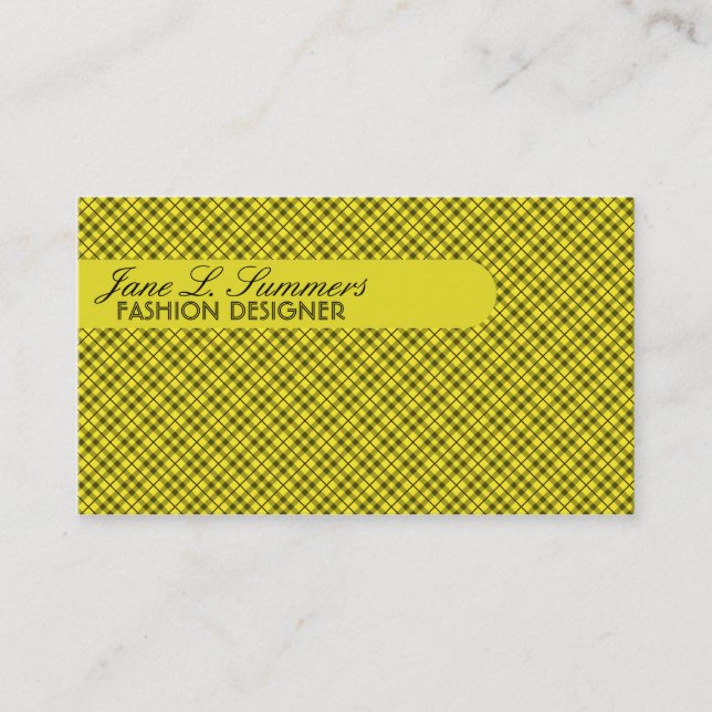 Cartão De Visita Argyle Design (Amarelo) (Frente)