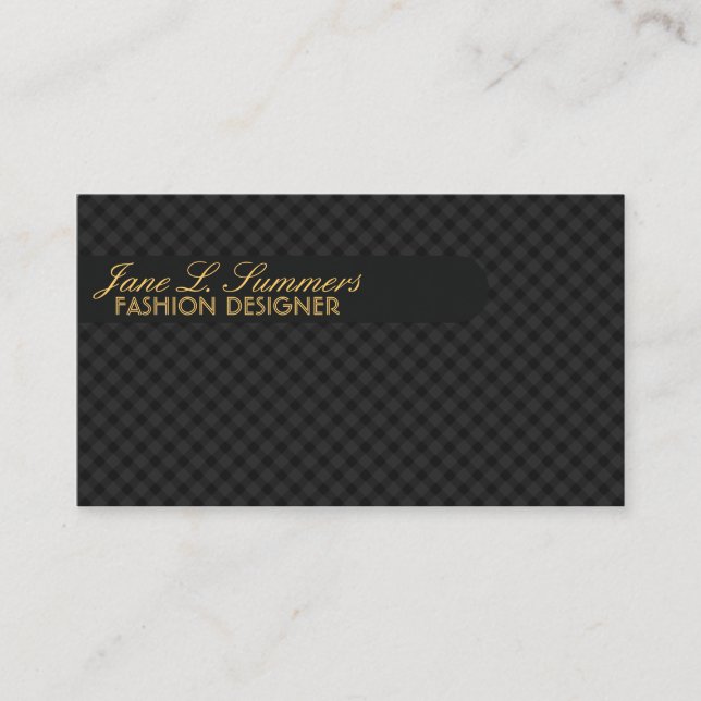 Cartão De Visita Argyle Design (preto) (Frente)