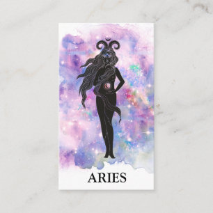 Cartão De Visita *~* ARIES Astrologia Zodíaca Lendo Cor-de-Rosa Az