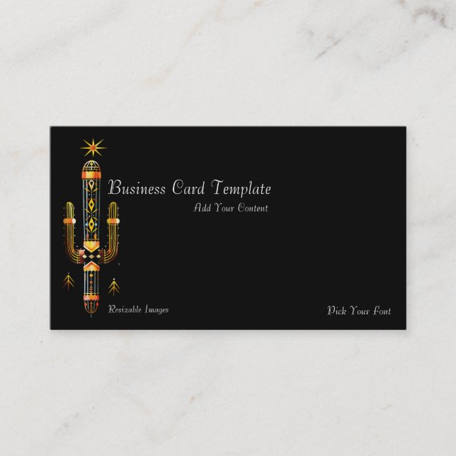 Cartão De Visita Arizona Desert Sahuaro Cactus (Frente)