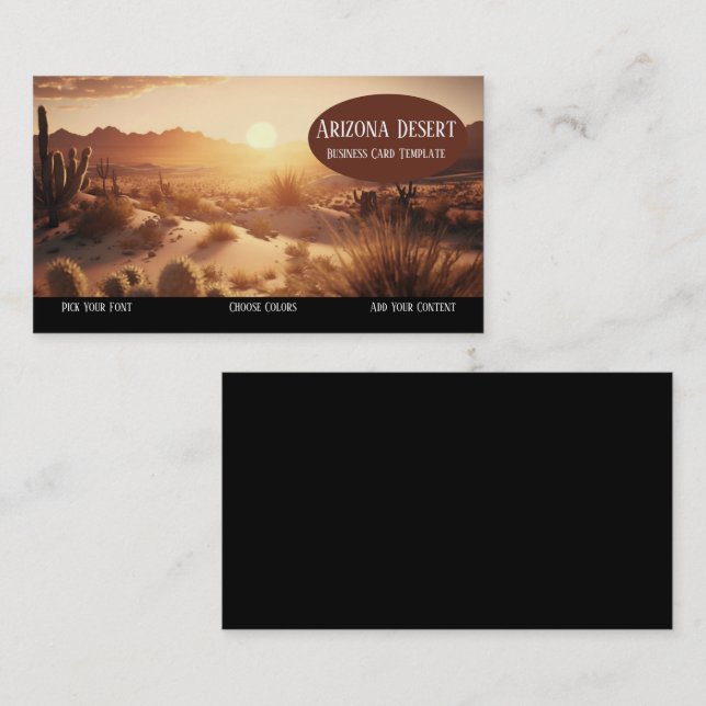 Cartão De Visita Arizona do deserto sunset (Frente/Verso)