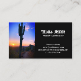 Cartão De Visita Arizona Saguaro Cactus Sunset Personalizado