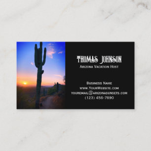 Cartão De Visita Arizona Saguaro Cactus Sunset Personalizado
