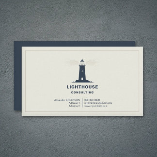 Cartão De Visita Armação Fina & Farol Azul-Marinho