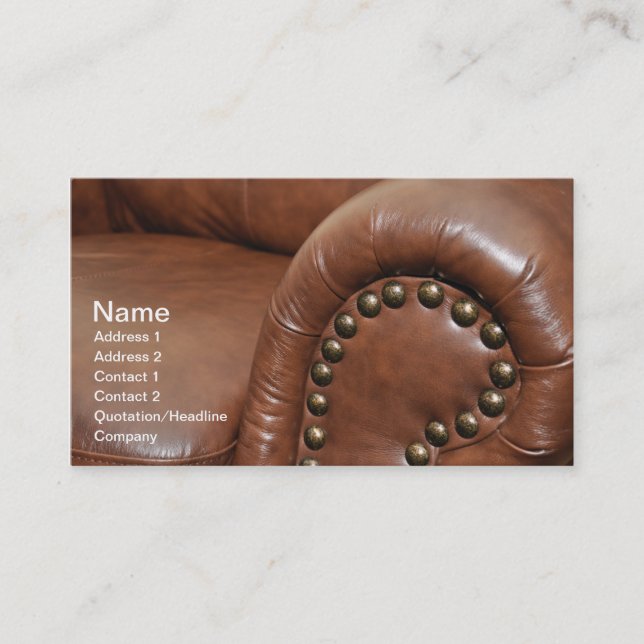 Cartão De Visita armrest e tacks para uma cadeira de couro (Frente)