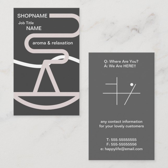 Cartão De Visita Aroma/Massagem/Terapêutica/Cartão de visita de qui (Frente/Verso)