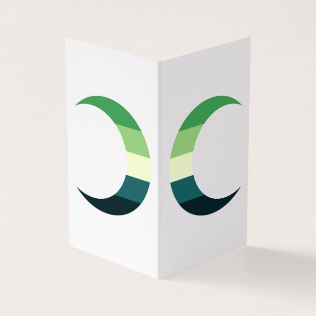 Cartão De Visita  Aromantic Pride Crescent Moons Greeting Card (Exterior)