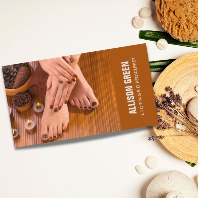 Cartão De Visita Aromaterapia Manicurista Pedicurista Pedicure Salo (Aromatherapy Manicurist Pedicurist Pedicure Salon Business Card)