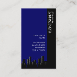 Cartão De Visita arquitectura da cidade azul escuro
