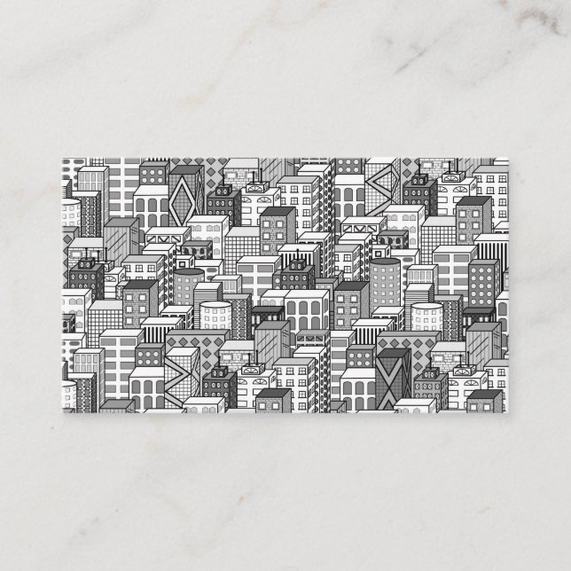 Cartão De Visita Arquitectura da cidade preta & branca do vetor (Frente)