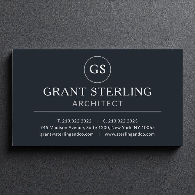 Cartão De Visita Arquiteto Black Silver Professional Modern (Criador carregado)