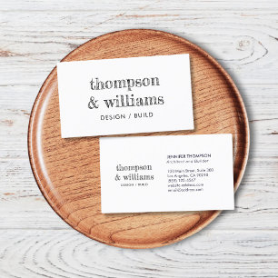 Cartão De Visita Arquiteto Black White Professional