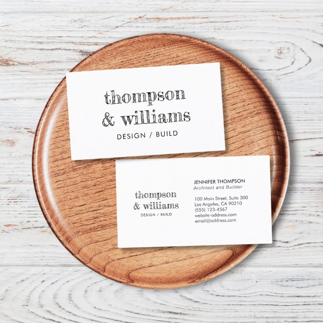 Cartão De Visita Arquiteto Black White Professional (Criador carregado)