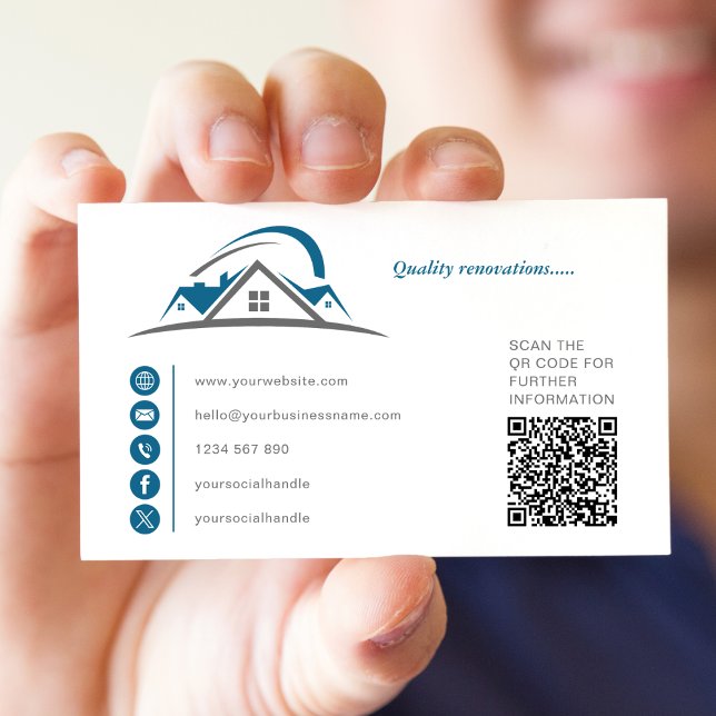 Cartão De Visita Arquiteto, Construtor, Realtor, Construção Roofer (Criador carregado)