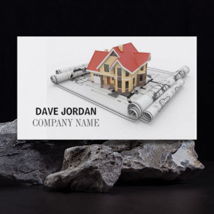 Cartão De Visita Arquiteto de Construção do Contratante da Blueprin