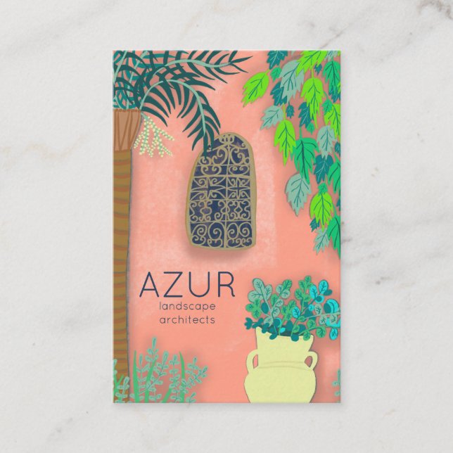 Cartão De Visita Arquiteto Florista do Jardim Rosa Florista (Frente)