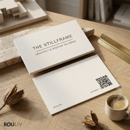 Cartão De Visita Arquiteto Minimal Moderno | Código QR Branco Quent