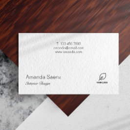 Cartão De Visita Arquiteto minimalista Adicionar seu logotipo branc