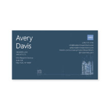 Arquiteto Moderno Azul Marinho e Branco Blueprint