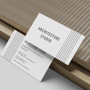 Cartão De Visita Arquiteto profissional branco preto moderno