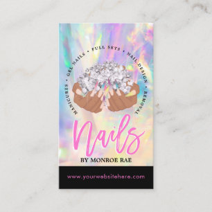Cartão De Visita Arranjo para Artesanato de unhas Logotipo para Mã