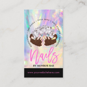 Cartão De Visita Arranjo para Artesanato de unhas Logotipo para Mão