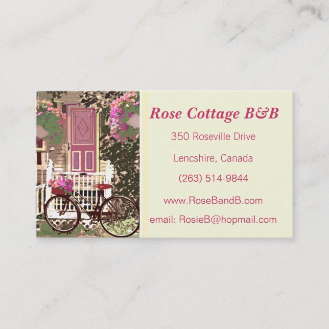 Cartão De Visita Arrendamento floral bonito da cama & do pequeno (Frente)