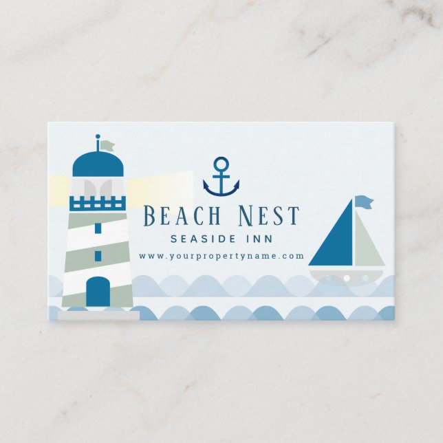 Cartão De Visita Arrendamentos de Algodão B&B em Beach House (Frente)