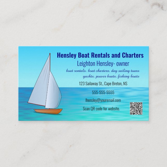 Cartão De Visita Arrendamentos e Caracteres de Barcos Editáveis (Frente)