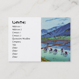 Cartão De Visita Arroz de Shiro Kasamatsu que planta o cenário do