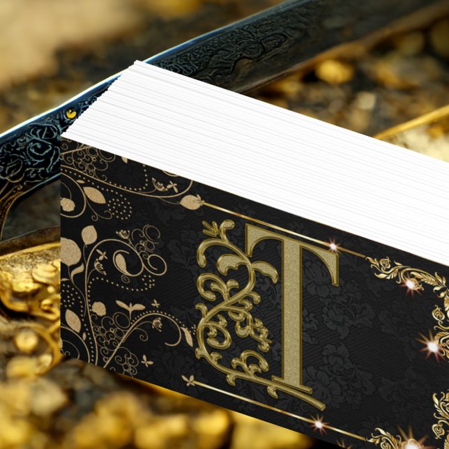 Cartão De Visita Art Deco Chic Elegante Cabelo Dourado Preto (Criador carregado)