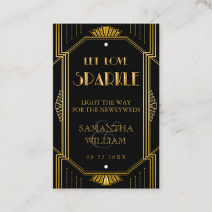 Cartão De Visita Art deco de Gatsby que Wedding a cor do Tag