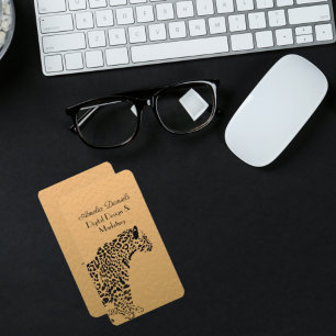 Cartão De Visita Art deco Gold and Black Jaguar Business Card
