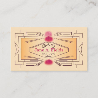 Cartão De Visita Art Deco Ticket Business Card by Elaine Leon