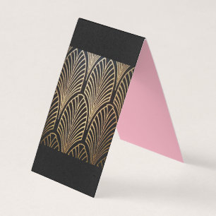 Cartão De Visita Art nouveau, art deco, padrão do ventilador, bronz