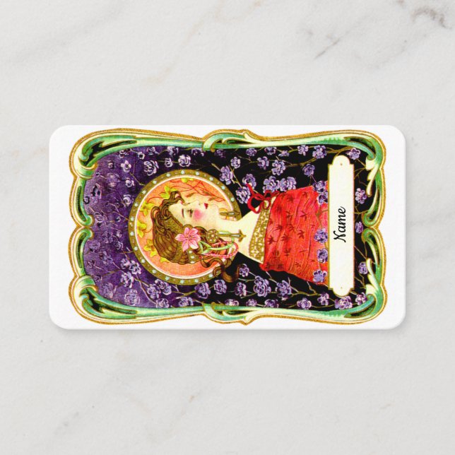 Cartão De Visita Art Nouveau Lady (Frente)