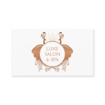 Art Nouveau Peacocks Logotipo Rosa Dourado/Branco