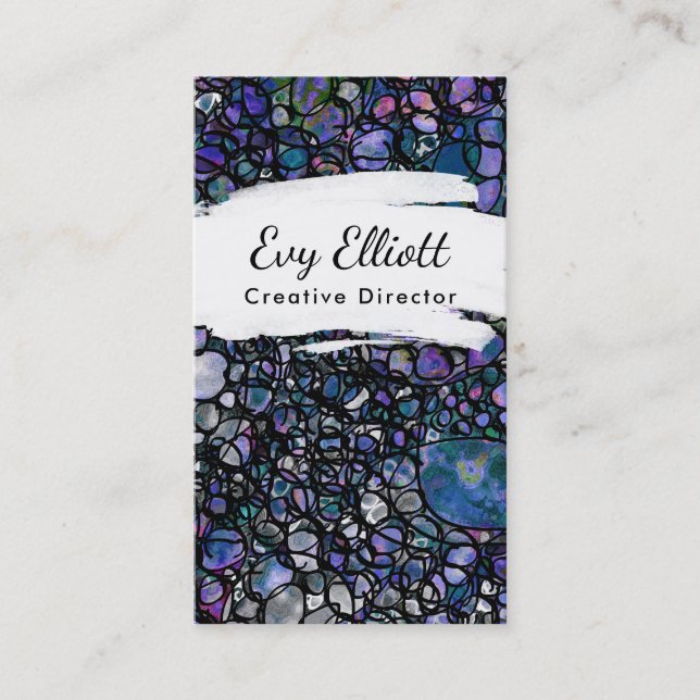 Cartão De Visita Arte abstracta colorida, suja com círculos (Frente)