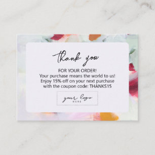 Cartão De Visita Arte Abstrata Logotipo da Empresa de Pequenos Negó