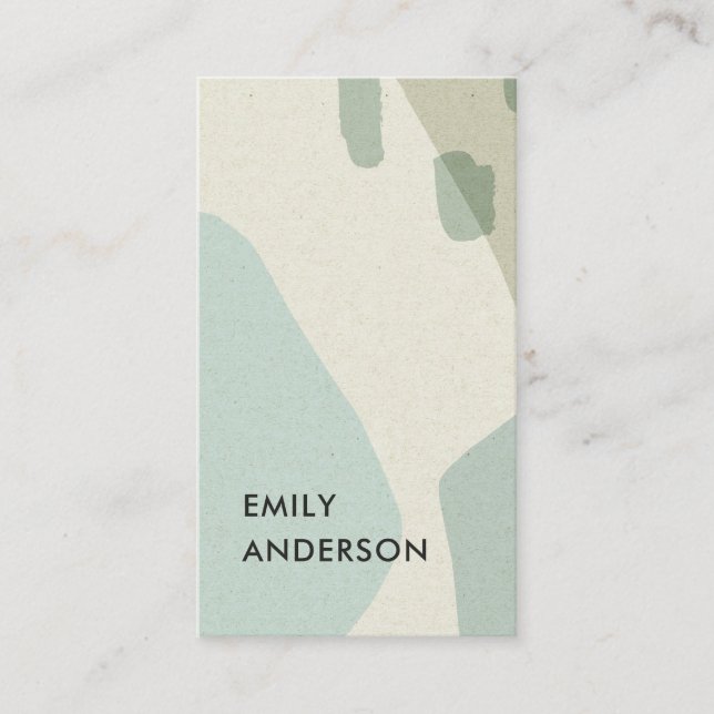 CARTÃO DE VISITA ARTE ABSTRATO ARTÍSTICA RUSTICA MODERNA AQUA AZUL  (Frente)