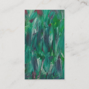 Cartão De Visita Arte Abstrato Colorido Verde Vermelho Branco Escon