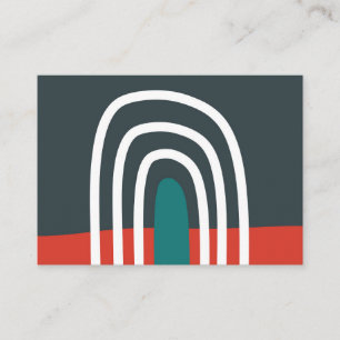 Cartão De Visita Arte arco-íris desenhada com a mão Boho