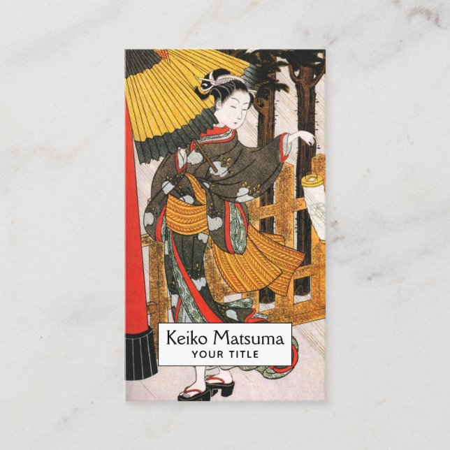 Cartão De Visita Arte Asiática - Japonês - Geisha (Frente)