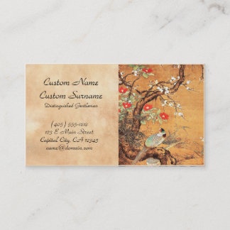 Cartão De Visita Arte chinesa oriental de faasant e camellia